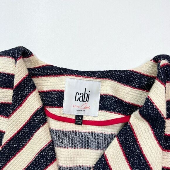 Cabi Love Jacket Blazer Women 10 Carol Collection Striped Cruise Double Breasted - Picture 3 of 10